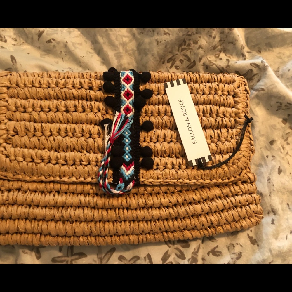 Fallon and Royce straw clutch